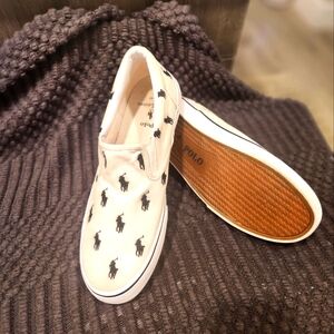 Polo Ralph Lauren Slip-On Sneakers - Cream and Black